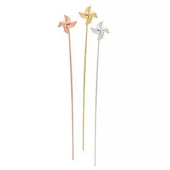 AmaZing 歡樂童年紙風車925銀耳針 (3色任選)玫瑰金