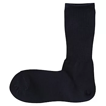 [MUJI無印良品]男有機棉混螺紋直角襪26~28cm深藍