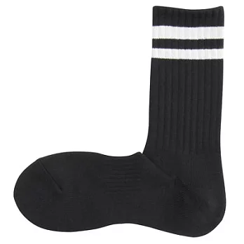 [MUJI無印良品]男有機棉混織線足底圈絨直角短襪25~27cm黑色
