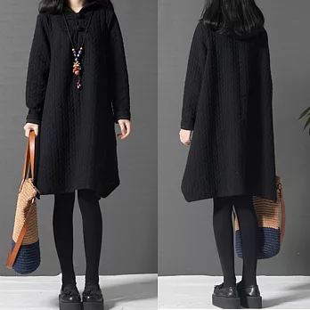 【A.Cheter】棉質柔感麥穗織紋洋裝605500021M黑