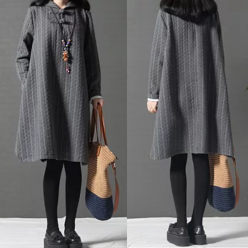 【A.Cheter】棉質柔感麥穗織紋洋裝605500021L灰