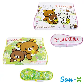 【日本進口正版】San-X 拉拉熊 慢回彈枕頭 靠枕/枕頭/午安枕 懶懶熊 Rilakkuma -粉紅款