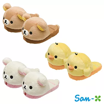 【日本進口正版】San-X 拉拉熊 大頭造型 室內拖鞋 懶懶熊 Rilakkuma -懶熊款