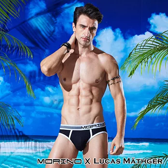 【MORINO摩力諾】經典緹花運動三角褲M黑色