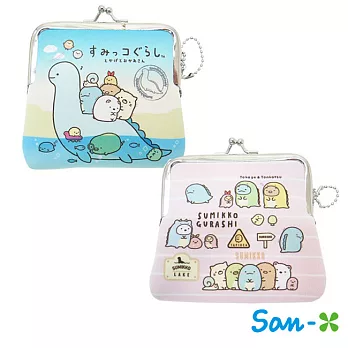 【日本進口正版】San-X 角落生物 防震 珠扣包/零錢包/卡片包 -藍色款