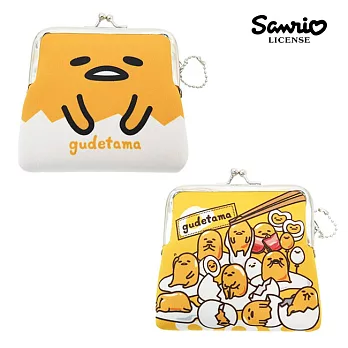 【日本進口正版】蛋黃哥 gudetama 防震 珠扣包/零錢包/卡片包 三麗鷗 Sanrio -大臉款