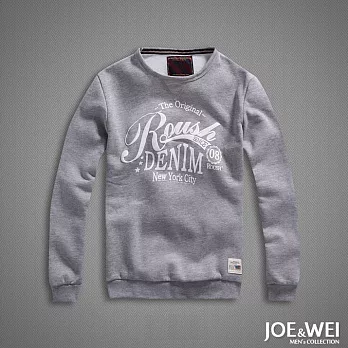 【JOE & WEI】發泡塗鴉字厚棉縮口TEE(灰)　M灰