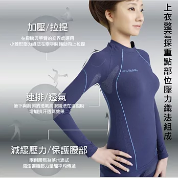 [MIGER密格內衣]YOAMIGO PRO高機能長袖運動套裝組(衣+褲)-535-台灣製-M藍色
