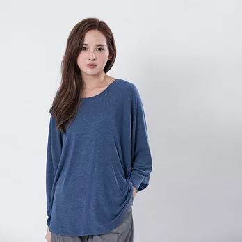 Bonita 半圓剪接上衣FREE深藍