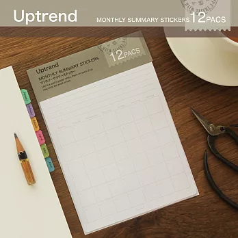 Uptrend MONTHLY SUMMARY STICKERS(月計畫貼紙12枚)