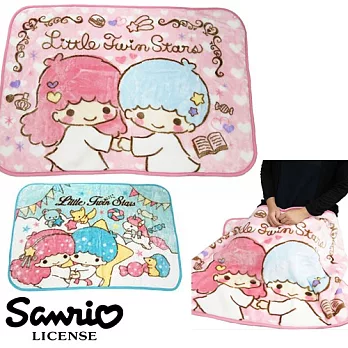 【日本進口正版】雙子星 KIKI LALA 絨毛 披肩/毛毯 三麗鷗 Sanrio -粉紅色款