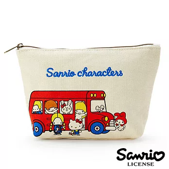 【日本進口正版】三麗鷗 人物 刺繡 筆袋/化妝包/收納包 Sanrio