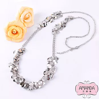 AMANDA艾曼達甜心 項鍊-時尚銀葉-1478銀色