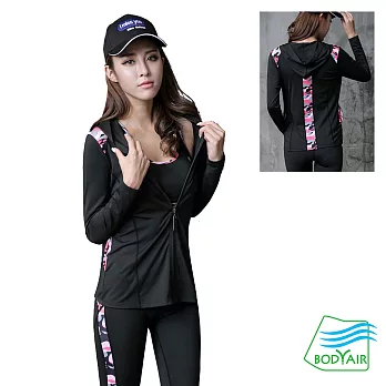 【BODYAIR嚴選】顯瘦紅迷彩彈力外套(運動.慢跑.瑜珈) M