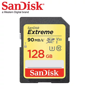 【SanDisk】Extreme SDHC/SDXC UHS-I U3 V30 128G 記憶卡(每秒讀90MB 寫60MB)