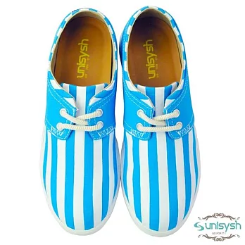 Unisysh 甜美海軍風帆布鞋25藍