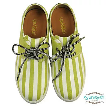 Unisysh 甜美海軍風帆布鞋25綠