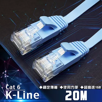 K-Line Cat6高速網路傳輸扁線 20M