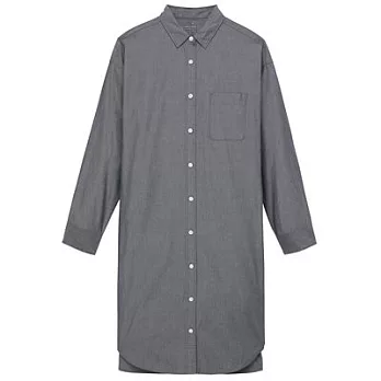 [MUJI無印良品]女有機棉水洗洋裝S深藍