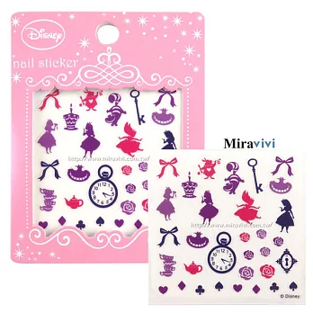 【Disney 】愛麗絲系列彩繪美甲貼紙/指甲彩繪DIY/指甲貼-紫