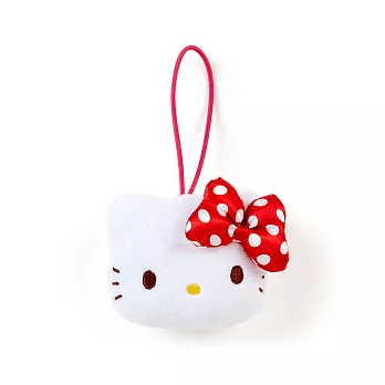 《Sanrio》HELLO KITTY大臉造型有聲玩偶吊飾(點點蝴蝶結)