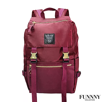 FUNNNY 日本同步輕量尼龍後背包系列 柴田 潤 酒紅