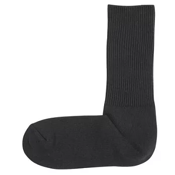 [MUJI無印良品]女有機棉混泡泡直角襪23~25cm黑色