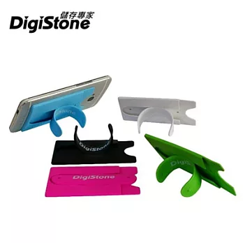 【超值2入】DigiStone 第二代 U型魔力貼卡片式手機支架/可攜式卡套(白+粉)x2PCS