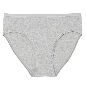[MUJI無印良品]女有機棉混彈性無側縫中腰內褲S灰色