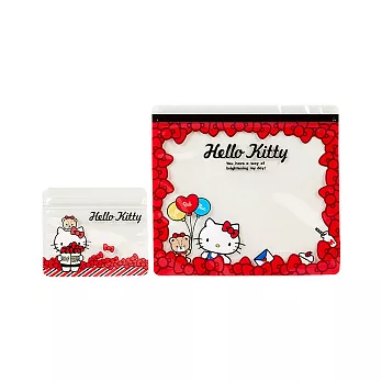 《Sanrio》HELLO KITTY可愛透明PP夾鍊袋組-一組6個入(緞帶)