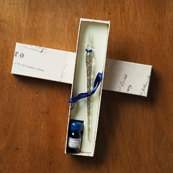 【FRANCESCO RUBINATO】義大利螺旋玻璃筆禮盒(藍)