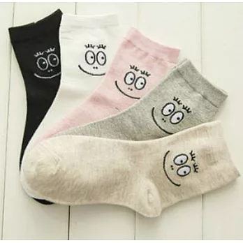 波波先生棉質女襪 (黑+白二雙組)