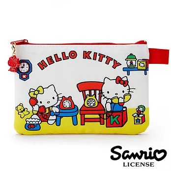 【日本進口正版】三麗鷗 Hello Kitty 扁平 筆袋/化妝包/收納包 Sanrio