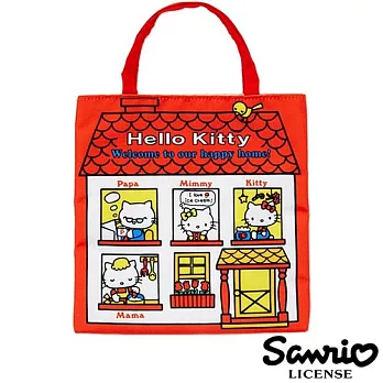 【日本進口正版】三麗鷗 Hello Kitty 迷你 手提袋/收納袋 Sanrio -Kitty家人款