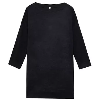 [MUJI無印良品]女法國亞麻長版衫XS~S深藍