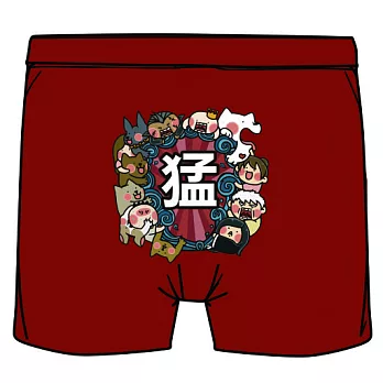 寶總監與秋田犬泥褲總裁．四角褲(紅)