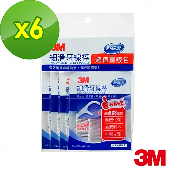 【3M】細滑牙線棒量販包148支x6包(附贈隨身盒)