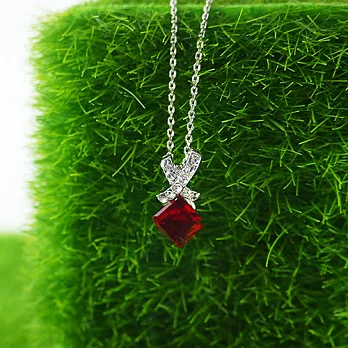 【PinkyPinky Boutique】甜美單顆奧地利水晶項鍊(紅色)
