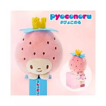 《Sanrio》草莓國王 pyoconoru 可愛大頭處處趴玩偶(粉嫩小花版)