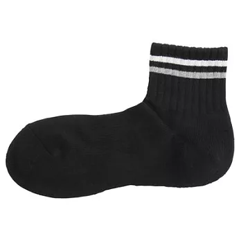 [MUJI無印良品]男有機棉混織線直角短襪黑色25~27cm