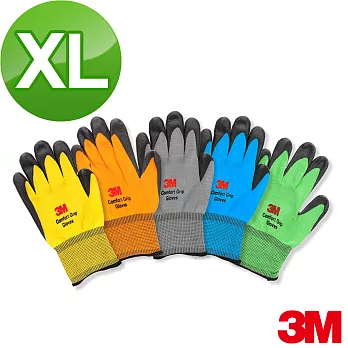 【3M】亮彩舒適型止滑/耐磨手套-XL (灰色)