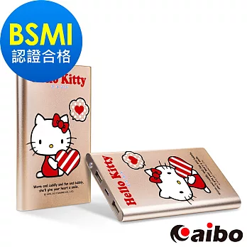 【Hello Kitty】歡樂氛圍 12000 Plus 超薄時尚行動電源愛心金