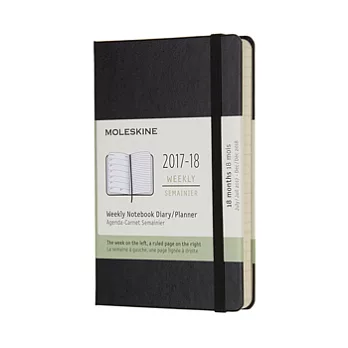 MOLESKINE 日程系列/2017-18年18M週記本/9*14/口袋型POCKET/黑