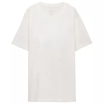 [MUJI無印良品]男有機棉圓領短袖T恤L柔白