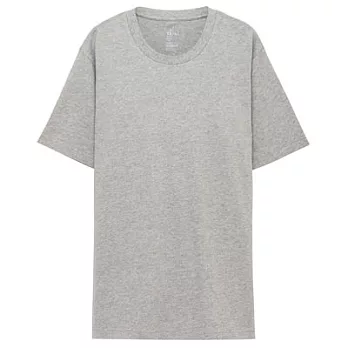 [MUJI無印良品]男有機棉圓領短袖T恤M灰色