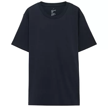 [MUJI無印良品]男有機棉圓領短袖T恤S暗藍