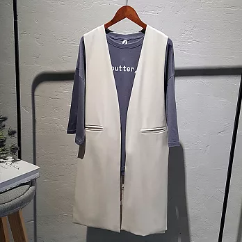 【AFINA】簡約純色口袋背心罩衫-共3色-10049(M/L可選)M淺灰色