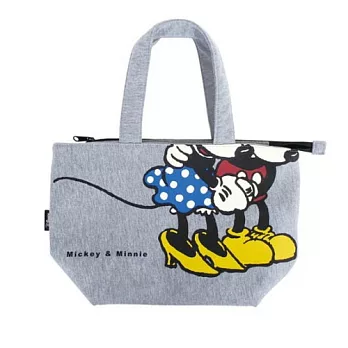 【日本進口正版】迪士尼 棉質 手提袋/便當袋 Disney -米奇米妮款