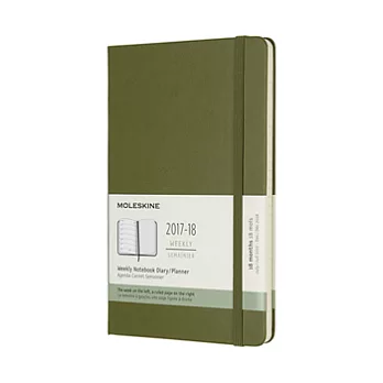 MOLESKINE 日程系列/2017-18年18M週記本/13*21/大型LARGE/綠