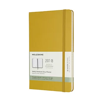 MOLESKINE 日程系列/2017-18年18M週記本/13*21/大型LARGE/黃